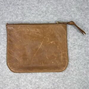 Satchel. Made in Savannah Georgia Unstructured Leather Cord Pouch Bag Brown